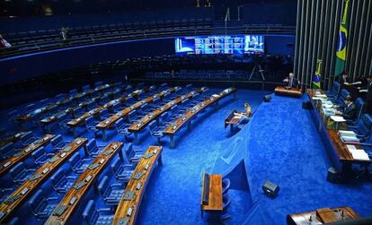 O plenário do Senado vazio nesta quinta-feira.