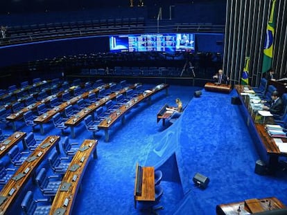 O plenário do Senado vazio nesta quinta-feira.