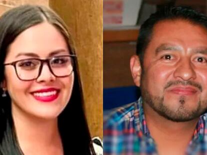 Los agentes Suay Kassandra Domínguez Pastrana y Enrique Linares Ríos.