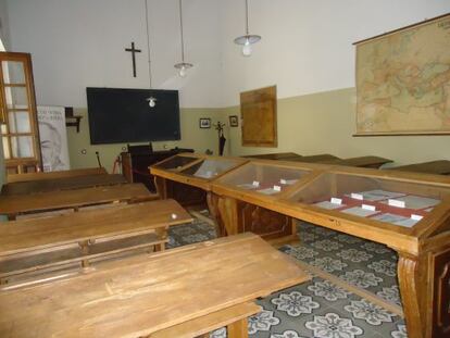 Aula en el IES Sant&iacute;sima Trinidad, en la que Machado imparti&oacute; sus clases de Franc&eacute;s.