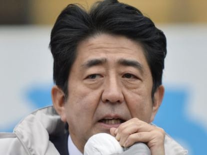 Shinzo Abe, durante la campa&ntilde;a electoral.