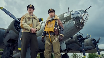 A B-17 'Flying Fortress' in a promotional photo for the miniseries 'Master of the Air' on Apple TV+