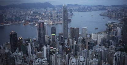 Puerto de Victoria en Hong Kong (China).