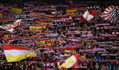 Celebraciones de los seguidores del Atlético de Madrid.