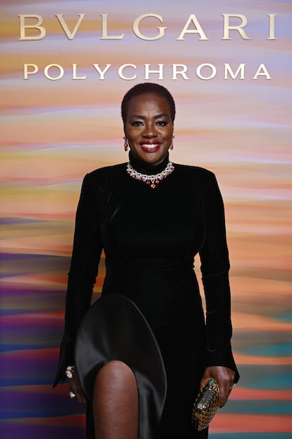 La actriz estadounidense Viola Davis, otra de las embajadoras de la marca, no se perdió la cita y también lució joyas de Bvlgari.