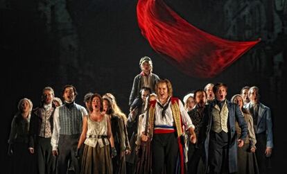 Una escena de 'Los miserables', el espectáculo teatral más visto en Barcelona en 2011.