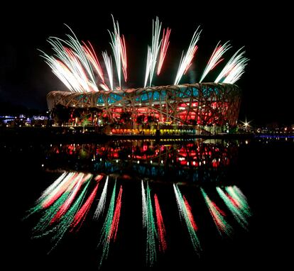Ensayo general para la ceremonia de inauguración de los Juegos Olímpicos de Pekín el sábado 2 de agosto de 2008.