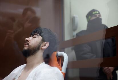 Muhammadsobir Fayzov, durante su comparecencia en el tribunal de Moscú, este domingo.