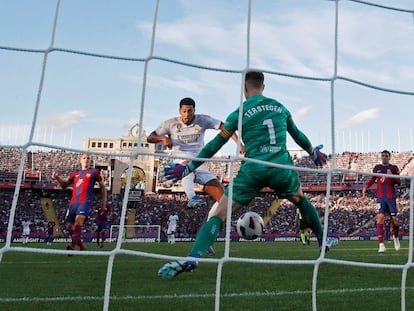 Jude Bellingham marcaba el sábado su segundo gol frente al FC Barcelona en Montjuïc.