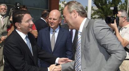 El presidente de la Organización Mundial del Turismo, Taleb Rafai, recibe en Benidorm al presidente valenciano Alberto Fabra