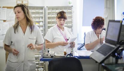 Un grupo de enfermeras en un hospital de Barcelona