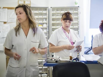 Un grupo de enfermeras en un hospital de Barcelona