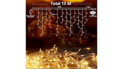 Cortina de luces sobre fondo blanco.