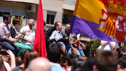 Garz&oacute;n y Echenique en el m&iacute;tin de Ciudad Real.