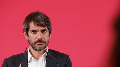 El portavoz de Sumar, Ernest Urtasun, este lunes en Madrid.