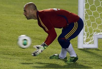 Reina, en un entrenamiento