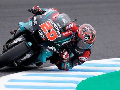 Quartararo, en los entrenamientos en Motegi.