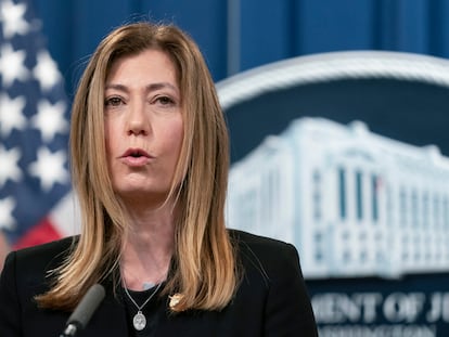 Drug Enforcement Administration Administrator Anne Milgram speaks during a news conference at the Department of Justice in Washington, Tuesday, Oct. 26, 2021.