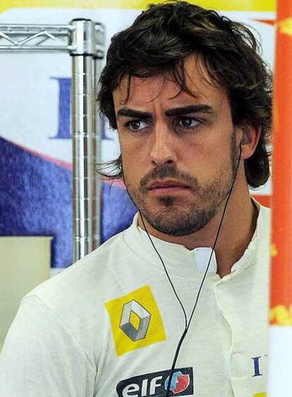 Fernando Alonso, ayer en Valencia.