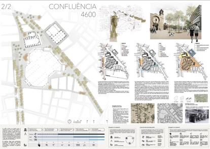 Un boceto del proyecto ganador con que urbanizar la explanada del Mercat Central de Valencia. 