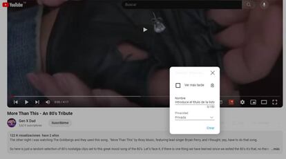 Nombre lista en YouTube