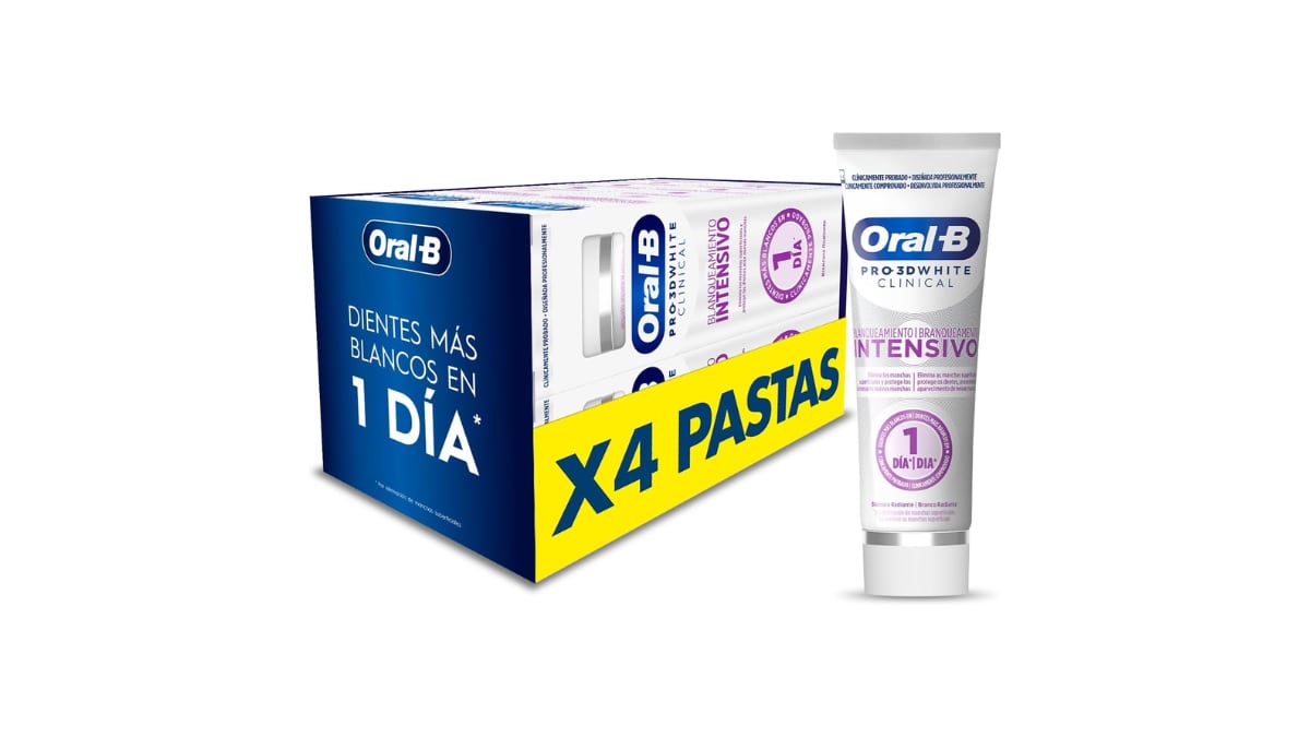 Pasta de dientes blanqueadora pack de cuatro.