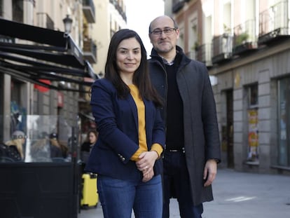 Laura Duarte y Jaime Fernández, en la plaza de Callao.