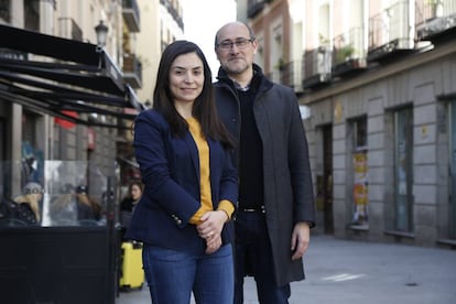 Laura Duarte y Jaime Fernández, en la plaza de Callao.