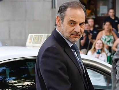 José Luis Ábalos, este lunes a su llegada al Tribunal Supremo.