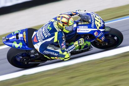 Rossi, en los primeros entrenamientos libres en Assen.