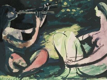 Una de las obras gráficas de Picasso que pueden verse en Granada.