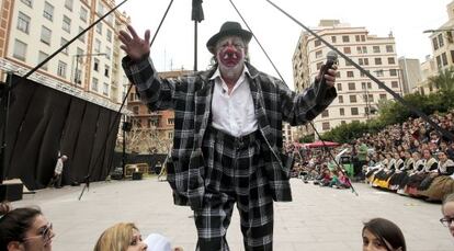 Tortell Poltrona, durante su actuación en las fiestas de la Magdalena.