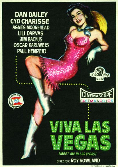 Cartel que se exhibió en España de 'Viva las Vegas'