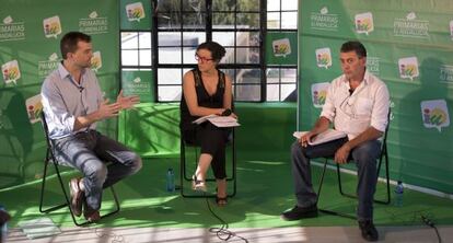 Un momento del debate entre Antonio Maíllo (izquierda) y Laureano Seco.