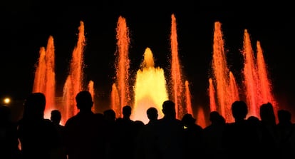 Espectáculo de luz y agua de la Font Màgica, en Montjuïc.