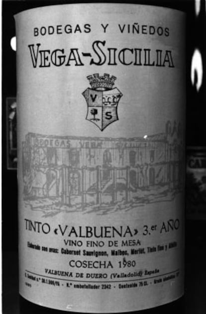 A bottle of 1980 vintage Vega Sicilia.
