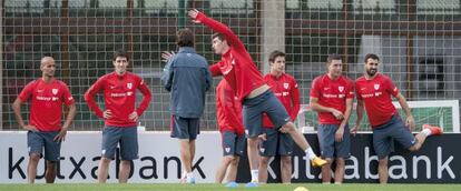 El Athletic, en un entrenamiento antes de enfrentarse al Oporto.