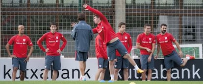 El Athletic, en un entrenamiento antes de enfrentarse al Oporto.