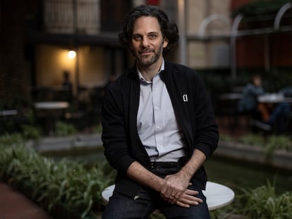 Chris Klebanoff, oncologist at Memorial Sloan Kettering Hospital and the Parker Institute for Cancer Immunotherapy, photographed in the garden of the Ateneu Barcelonès.
