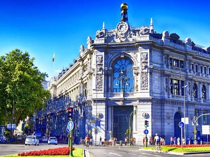 Fachada del Banco de España en Madrid.