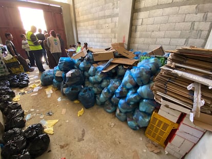 Food distribution center in Gaza, in an image provided by Action Against Hunger.