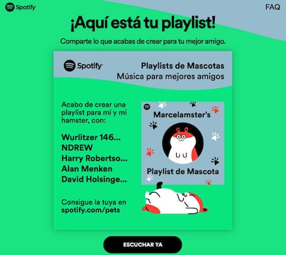 Playlist para tu mascota en Spotify.