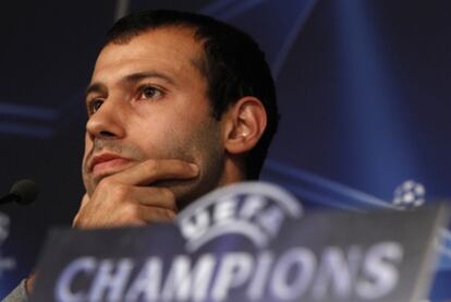 Javier Mascherano, durante la rueda de prensa