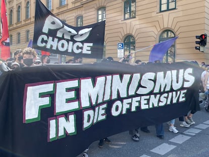 Manifestación en defensa del derecho de la mujer a decidir sobre la interrupción del embarazo celebrada en Munich el pasado sábado.