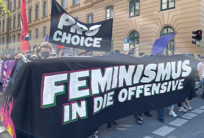 Manifestación en defensa del derecho de la mujer a decidir sobre la interrupción del embarazo celebrada en Munich el pasado sábado.