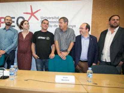 Els participants, ahir, en el debat de la Universitat Progressita d'Estiu.