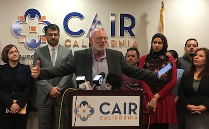 O rabino Steve Einstein, na sede da organização muçulmana CAIR, em Anaheim, na segunda-feira.