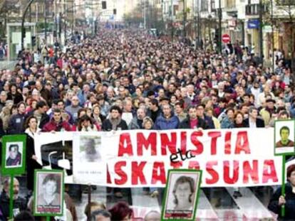 Imagen de la marcha de esta tarde en la capital guipuzcoana.