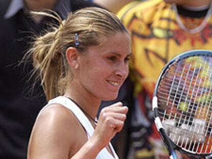 María Antonia Sánchez, tras su victoria sobre la rusa Elena Dementieva.