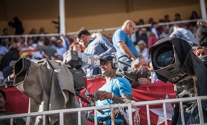 Las cámaras de Movistar Toros en la plaza de Las Ventas.